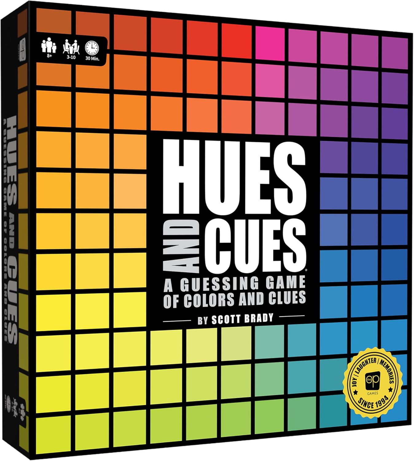 HUES and CUES – Vibrant Color Guessing Board Game for 3-10 Players Ages 8+, Connect Clues and Guess from 480 Color Squares